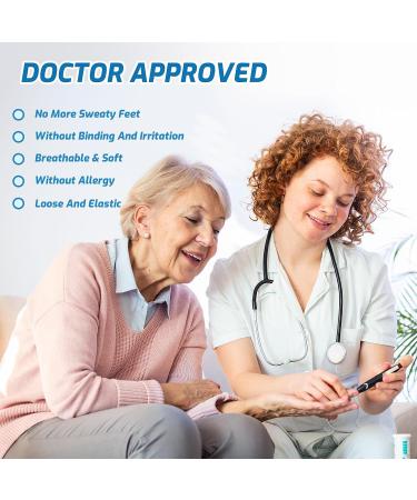 LIN Diabetic Socks for Men & Women - Non-Binding Circulatory Extra Wide Top Socks - Edema Neuropathy Lymphedema - Crew/Jet Black - Size 13-15 - 12 Pairs - Buy Online on GoSupps.com