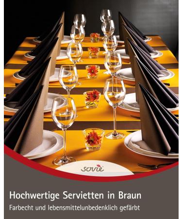 Sovie Horeca Airlaid Napkins 40x40 cm | High-Quality Disposable Napkins | Absorbent & Fabric-Like | Perfect for Weddings & Parties | 50 Pack | Brown - Buy Online on GoSupps.com