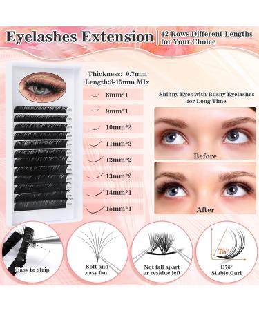Lash Extension Kit with Lash Clusters, Glue, Remover, Brush Set & Shampoo - Complete Bundle for Beginners & Professionals - Buy Online on GoSupps.com