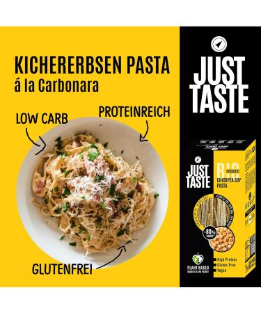  Just Taste Be different JUST TASTE Pack of 6 boxes of organic soy and chickpea fettuccine/linguine 250g - Buy Online on GoSupps.com