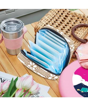 Portable Women's Binding-Up Bags | Menstrual Cup & Tampon Bags for Teens | Multicolored Brown Geometric Design - Buy Online on GoSupps.com
