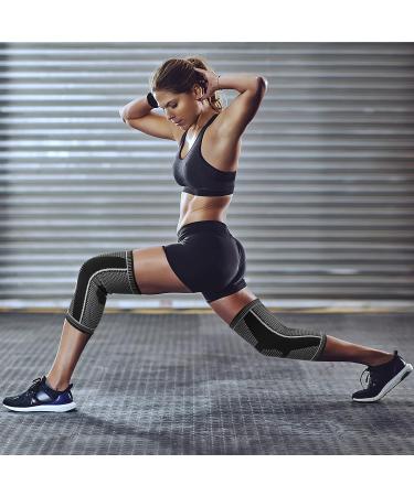 IFWIND 2 Pack Knee Compression Sleeves for Men & Women - Knee Braces for Pain Relief - Ideal for Basketball, Running, Hiking - Large Black - Buy Online on GoSupps.com