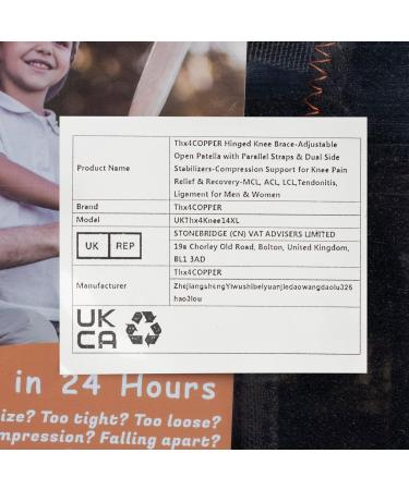 Thx4COPPER XL Hinged Knee Brace - Adjustable Open Patella with Dual Side Stabilizers for Knee Pain Relief - Compression Support for Men & Women - Buy Online on GoSupps.com