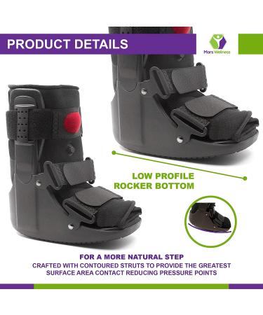 MARS Wellness Premium Short Air Cam Walker Boot - Large | Ankle/Foot Stabilizer for Men or Women | Fracture & Sprained Ankle Support - Buy Online on GoSupps.com