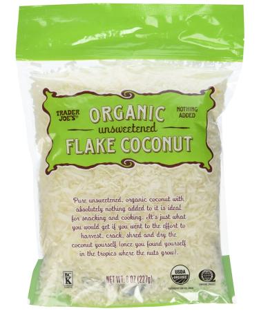 2 Bags of Trader Joe's Organic Unsweetened Flake Coconut