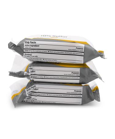 Dermaharmony 10% Sulfur Acne Bar Soap - 4 oz | 3 Bars | Effective Acne Treatment International Shipping - Buy Online on GoSupps.com