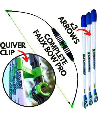 FAUX BOW Pro: Youth-Safe Patented Bow and Arrow Set | Shoots Over 200 Feet | Best Outdoor Toy for Fun Target Practice - Buy Online on GoSupps.com