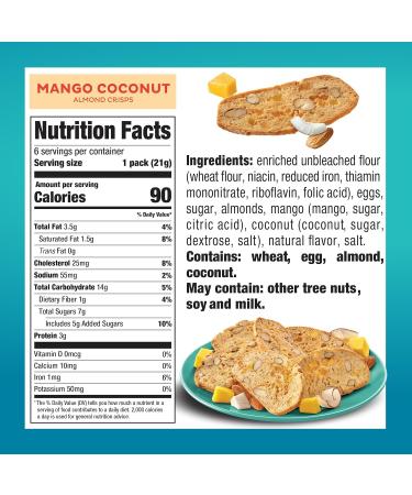 Nonni's THINaddictives Almond Mango Coconut Biscotti Cookies - Sweet Crunchy Chewy Cookie Thins - Perfect with Coffee - 4.4 oz - Buy Online on GoSupps.com