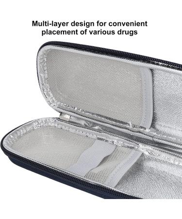 Insulin Cooler Travel Case - Portable Diabetes Organizer for Insulin Pens and Supplies (Navy Blue) - Buy Online on GoSupps.com