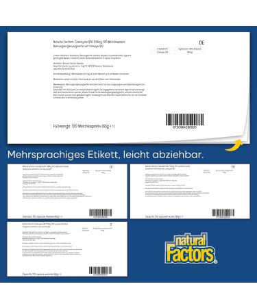 Natural Factors Coenzyme Q10 100mg - High-Dose Soft Capsules Gluten-Free & Non-GMO Lab Tested - 120 Count - Buy Online on GoSupps.com