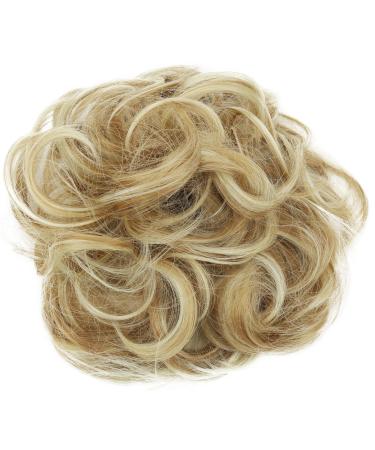 CAISHA by PRETTYSHOP Large Hairpiece Scrunchy Instant Updo Curly Messy Bun Blond Mix G20E blond mix #27H613 G20E