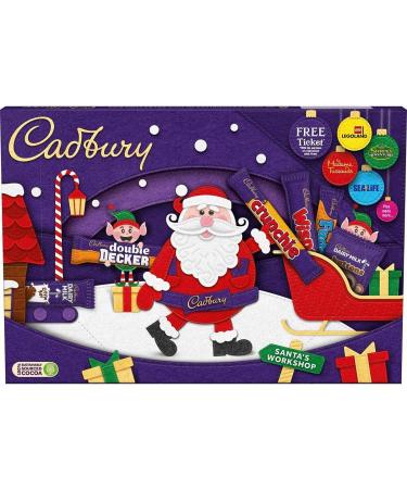 Cadbury Lot de 2 bo tes de rangement pour le r veillon de No l Bo tes de s lection Cadbury de taille moyenne pour enfants avec carte Bo tes de s lection en vrac