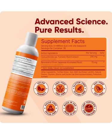 Ramp Nutrition Liposomal Curcumin + Resveratrol | Liquid Supplement | Advanced Liposomal Delivery for Optimal Absorption | 6 fl oz (180 mL) | 30 Servings - Buy Online on GoSupps.com