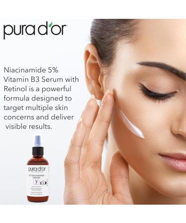 PURA D'OR 3.3 Oz B3 Niacinamide Advanced Facial Serum - Skin Care Formula with Retinol For Wrinkles Hydration & Radiant Complexion - All Skin Types Hypoallergenic - Women & Men 3.3 Ounce (Pack of 1) - Buy Online on GoSupps.com