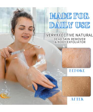 COMNICO African Bath Sponge Long Net Exfoliating Shower Body Scrubber Flat Back Scrubber Foot Scalp Scrub Dead Skin Removal Skin Smoother for Men Women (Blue) - Buy Online on GoSupps.com