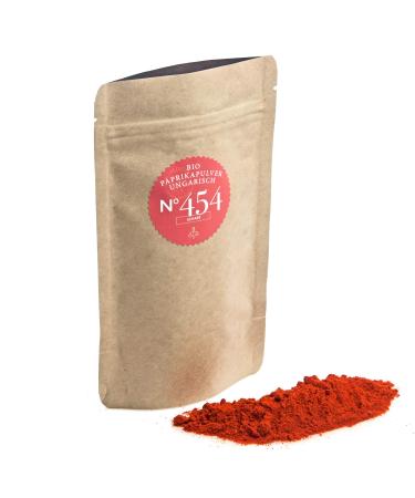 Rimoco N 454 Bio paprika powder Hungarian sharp - paprika powder finely ground from Hungary |Spicy fiery & fruity |Organic extension (DE- KO-007) |1000g power paper ZIP bag Contents: 1000g (power paper bag)