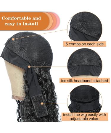 18 Inch Deep Wave Black Ombre Headband Wig - Glueless Half Wig for Daily Use - Buy Online on GoSupps.com