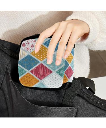 GIAPB Period Bag | Sanitary Napkin Storage & Makeup Pouch | Colorful Plaid Design - Buy Online on GoSupps.com