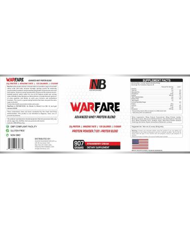 Shop Warfare 2 lbs Advanced Whey Protein Blend - 22g Protein per Serving | Delicious Strawberry Cream Flavor - International Shipping Available - Buy Online on GoSupps.com
