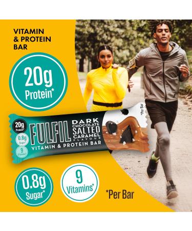 Fulfil Vitamin & Protein Bar 15X55G Dark Choc Salted Caramel - Buy Online on GoSupps.com