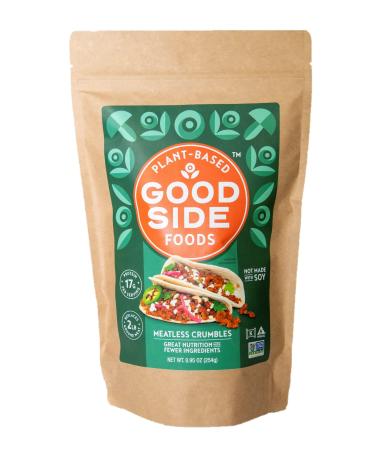 Goodside Foods Plant-based Meatless Crumbles | Non-GMO | Only 3 Ingredients and Not Made with Soy | 17g Plant-Protein Per Serving | Vegan, Vegetarian, Keto Friendly
