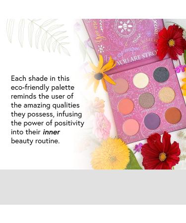 Honeybee Gardens Power of Positivity Eye Shadow Palette | Natural, Eco-Friendly, Vegan | Gluten-Free, Paraben-Free | 9 Shades - 1.3g each - Buy Online on GoSupps.com