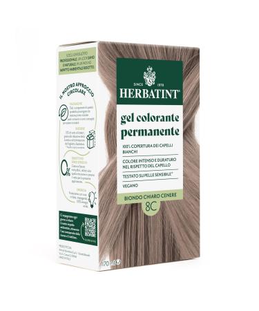 Herbatint Herbatint Permanent Hair Colour Gel 8C Light Ash Blonde - 170ml | Ammonia-Free 100% White Hair Coverage | for Sensitive Skin with 8 Organic Natural Extracts