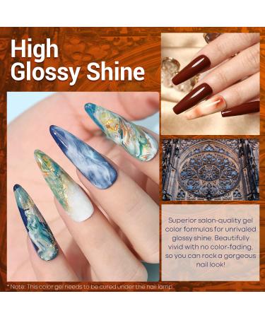 Modelones Fall Gel Nail Polish Kit - 12 Colors Soak Off Set for DIY Home Salon Manicure - Yellow, Sage Green, Orange, Nude, Blue, Red, Black - 0.24oz - LED Gel Nail Polish Set - Vintage Era - Buy Online on GoSupps.com