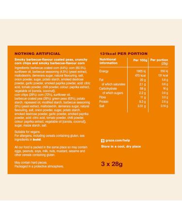 Graze Smoky BBQ 3 Pack Crunchy Snacks 31g - Buy Online on GoSupps.com