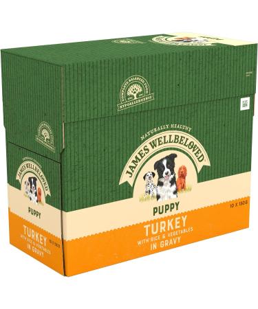 James Wellbeloved Puppy Turkey in Gravy 10 Pouches Hypoallergenic Wet Dog Food Pack of 1 (10 x 150 g) Turkey 150 g (Pack of 10) - Buy Online on GoSupps.com