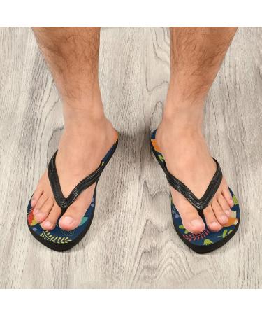 Mnsruu Multi-Colored Flip-Flops with Fox Flower & Mushroom Leaves - Perfect for Home Hotel Spa & Travel | Unisex Footwear for Men & Women - Buy Online on GoSupps.com