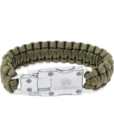 Steinbock7 Zugspitze Paracord Bracelet - Stylish Green Outdoor Companion with Practical Clasp Tool - Buy Online on GoSupps.com