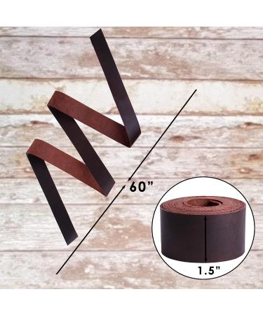 Full Grain Buffalo Leather Strips for Crafts - Durable Brown Leather Strap for Jewelry, DIY Home Decor, Tooling & More (1.5 x 60) - Buy Online on GoSupps.com