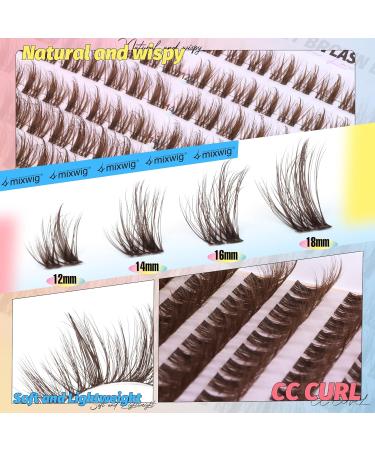 Buy Brown Lash Clusters Fluffy Eyelash Extensions 192pcs Wispy Cat Eye Lashes Left & Right Individual Lashes | International Shipping Available - Buy Online on GoSupps.com