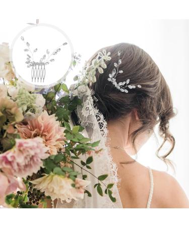 FOMIYES Hair Comb Rhinestone Wedding Hair Comb Leaf Hair Comb Decor Wedding Hair Accessory - Buy Online on GoSupps.com