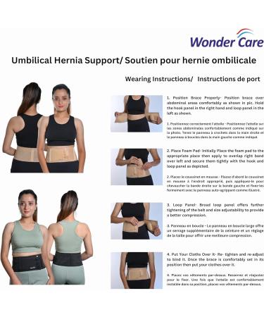 Wonder Care Umbilical Hernia Support Belt - Abdominal Binder for Belly Button & Navel Hernias | Pain Relief Brace - Beige Medium (1 Pack - Buy Online on GoSupps.com