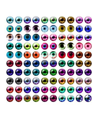 100PCS Eyes Glass Cabochon for Clay Doll Making Sculptures Props Craft DIY Findings Jewelry Making Christmas Gift 009 8mm