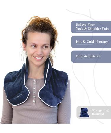 Qomfor Wheat Bags Microwavable Neck and Shoulder - Soothing Wheat Bag Microwavable - Wheat and Lavender - Microwave Heat Pad for Period Pain Relief Back Pain and Stress Relief (Dark Blue) - Buy Online on GoSupps.com