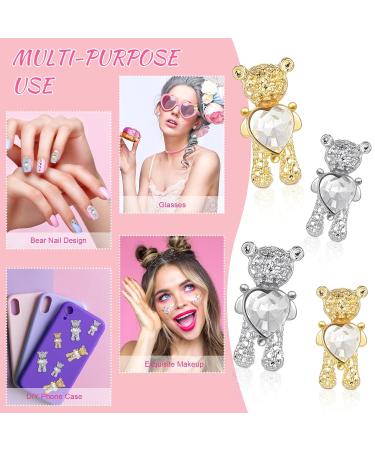 12 Pieces 3D Bear Nail Charms | Cute Alloy Rhinestones for Nail Art | DIY Decorations for Women & Girls - Buy Online on GoSupps.com