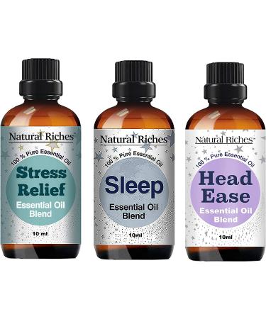 Natural Riches Tranquility Serenity Essential Oil Blends Set - Calm Sleep, Headache Relief - 3 x 10ml - Buy Online on GoSupps.com