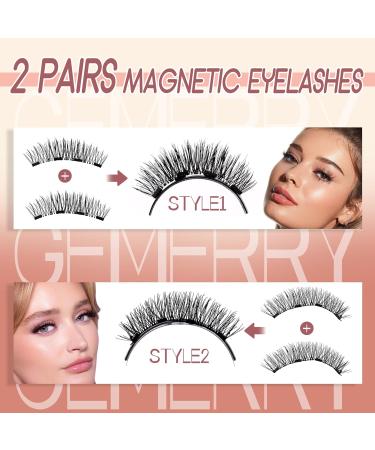 GEMERRY 2 Pair Magnetic Eyelashes Natural Look No Glue or Eyeliner Needed Magnetic Eyelashes Magnetic Lashes Natural Look Reusable Magnetic Eyelashes with Applicator(DWSP+N07) C01 - Buy Online on GoSupps.com