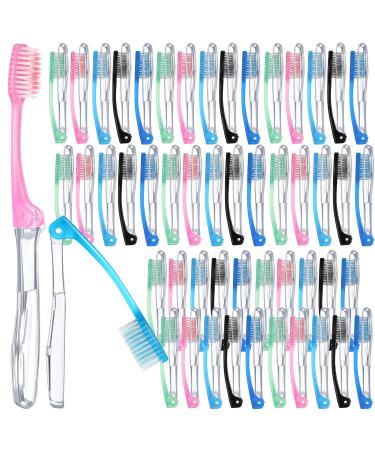 Irenare 200 Pcs Travel Toothbrush Kit Individually Wrapped Folding Toothbrush with Soft Bristles and Folding Handle Foldable Portable Toothbrush Travel Accessories for Camping Business Trip Home