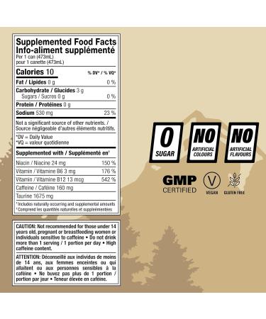 GRIZZLY Energy Drink Strawberry Kiwi Taurine B Vitamins & 160mg Caffeine - Energy Focus & Hydration Boost - 10 Calories Zero Sugar - No Artificial Taste Colours or Flavours - 16 fl oz (12 Pack Cans) - Buy Online on GoSupps.com