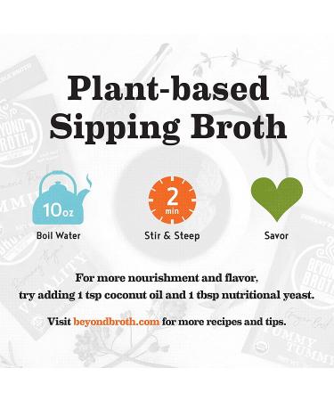 BEYOND BROTH Organic Vegan Vegetable Sipping Broth with Ginger, Basil, & Parsley | Digestion Support | Keto, Gluten Free, Whole 30, Non GMO | 18 Servings - Buy Online on GoSupps.com