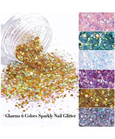 Holographic Acrylic Nail Art Supplies: Glitter Powder Set for Women's 3D Nail Decoration - Buy Online on GoSupps.com