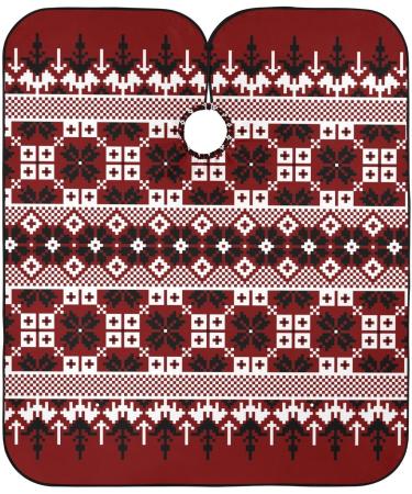 Waterproof Barber Cape - Vintage Geometric Red & Cheetah Haircut Bib for Men & Women | Unisex Hair Cutting Cape (8rp1a - Buy Online on GoSupps.com