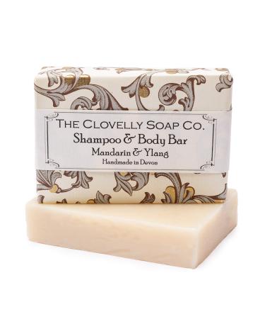 Clovelly Soap Co Natural Handmade Shampoo Soap bar with Mandarin & Ylang for Normal-Dry Hair 100g