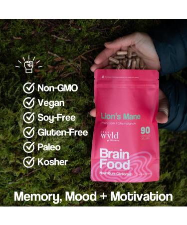 Stay Wyld Organics - Lion s Mane Mushroom Supplement Canadian Grown Lions Mane Mushroom Capsules Supplements for Focus & Clarity Natural Memory Support Organic Mushrooms 90 Capsules Pouch - Buy Online on GoSupps.com