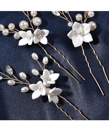 3 Pieces Silver Wedding Flower Hairpins - Bridal Headpiece & Accessories for Brides - Buy Online on GoSupps.com