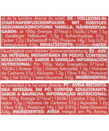 Prozis Avoine Compl te Instantan e en Poudre 1 250 g Vanille C r ales Enrichies de Prot ines et de Glucides de Haute Qualit - Convient pour les V g tarians et V gans - Buy Online on GoSupps.com